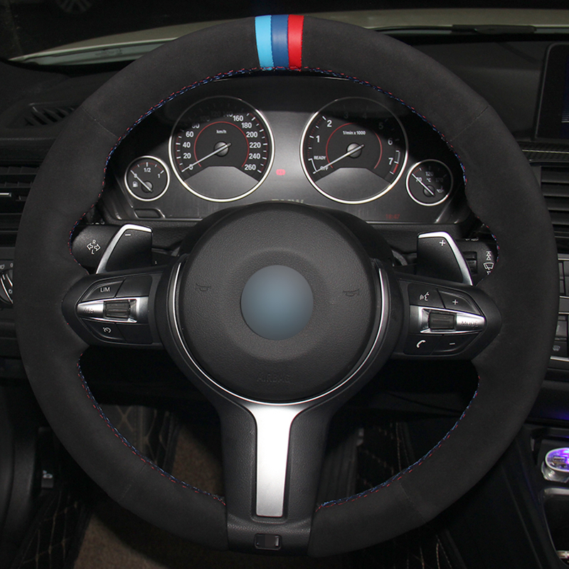 Black Suede Light Blue Blue Red Marker Steering Wheel Cover for BMW F87 M2 F80 M3 F82 M4 M5 F12 F13 M6 F85 X5 M F86 X6 M F33 F30
Black Suede Light Blue Blue Red Marker Steering Wheel Cover for BMW F87 M2 F80 M3 F82 M4 M5 F12 F13 M6 F85 X5 M F86 X6 M F33 F30