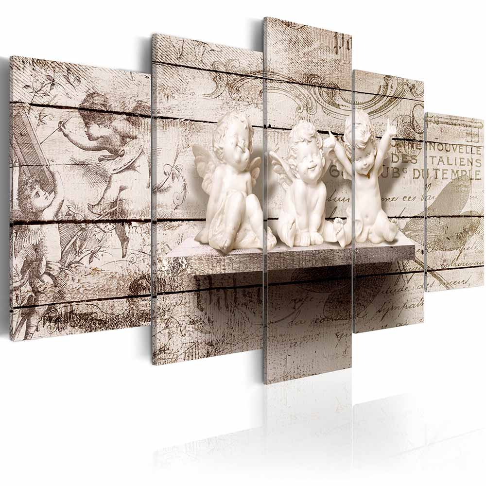 Unframed 5 Panels Lovely Angel Wall Art Decorative Paintings Canvas Print for Living Room Painting( No Frame )