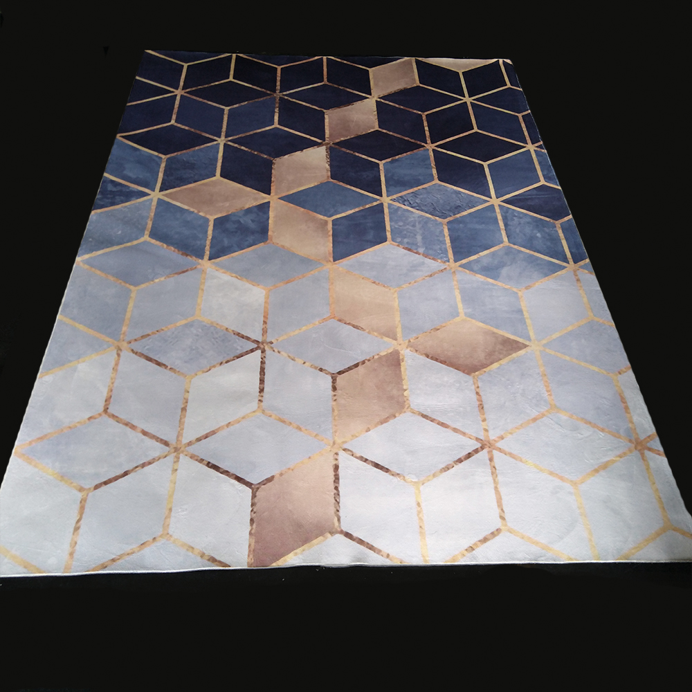 Fashion Modern Abstract Golden Black Grey Diamonds Door Foot Bathroom Kitchen Mat Living Room Bedroom Decorative Carpet Area Rug