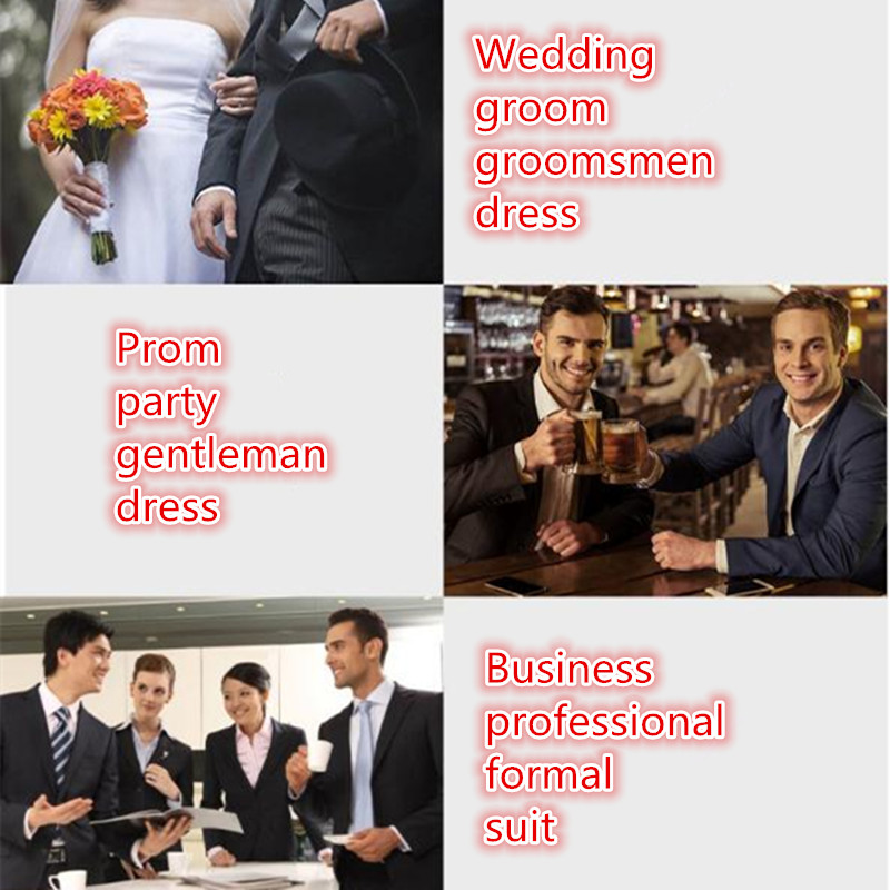 Mens suits gray men's casual suit 2 piece blazer with trousers men's pants business work wear wedding dress