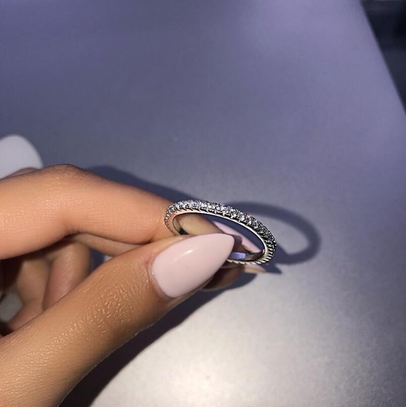 6 Style Ins Hot Sale Luxury Jewelry Real 925 Sterling Silver High Quality SONA Diamond Zircon Eternity Party Women Wedding Band Ring Gift