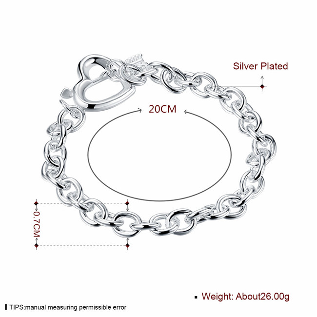 Hot sale best gift 925 silver Stone mandrel Bracelet - no words DFMCH034, brand new fashion 925 sterling silver plated Chain link bracelets