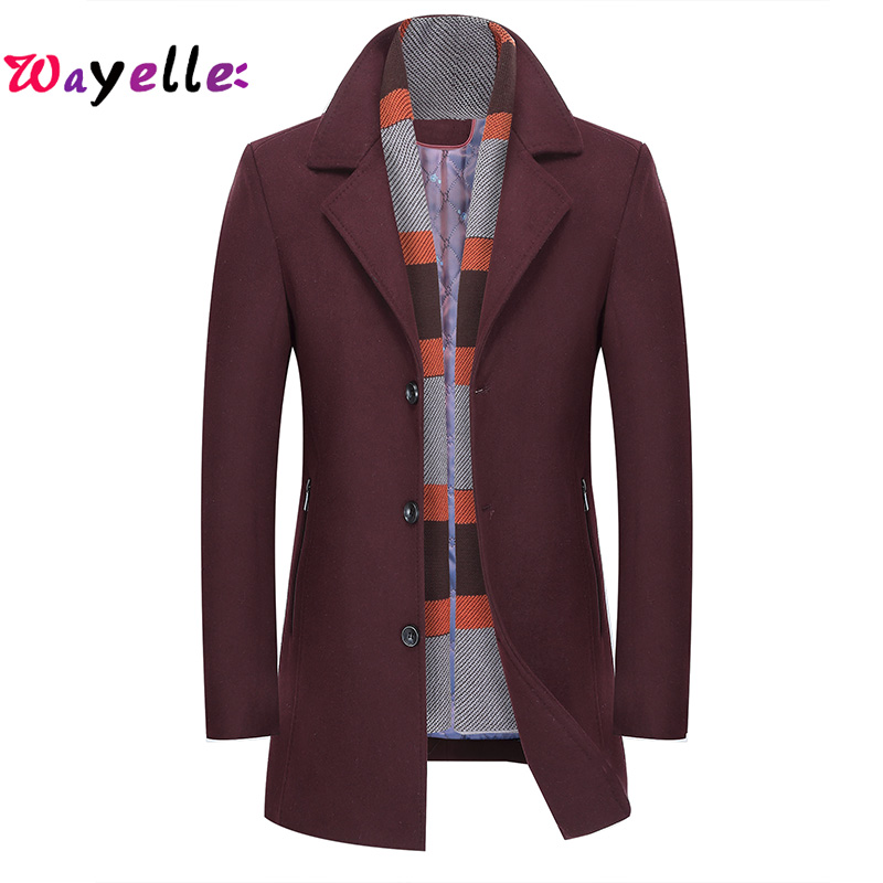 Men's Wool & Blends 2021 Winter Men Smart Casual Fit Long Thicken Slim Overcoat Jacket Woolen Detachable Scarf Trench Coat Male Brand Jacket, Brown
Men's Wool & Blends 2021 Winter Men Smart Casual Fit Long Thicken Slim Overcoat Jacket Woolen Detachable Scarf Trench Coat Male Brand Jacket, Brown