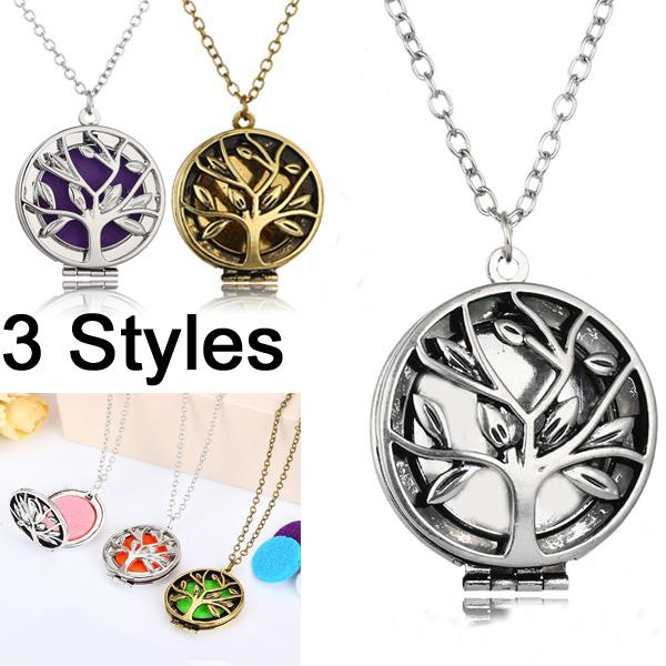 Women Jewelry 3 Styles Aromatherapy Locket Pendant Essential Oil Diffuser Necklace Stainless Steel Tree of Life Necklaces Girls Gift
Women Jewelry 3 Styles Aromatherapy Locket Pendant Essential Oil Diffuser Necklace Stainless Steel Tree of Life Necklaces Girls Gift