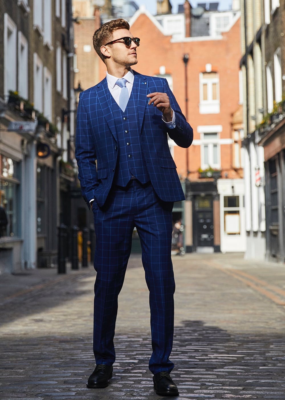 damier check groom tuxedos mens wedding suits three pieces peaked lapel top quality groomsmen evening prom party gowns