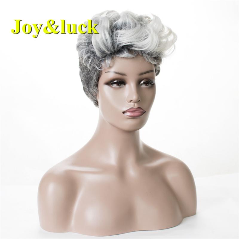 Joy&luck Short Wig Pixie Cut Culry Ombre Grey Color Synthetic Wigs for Women Full Wigs with Bangs for African Womoen Hair
Joy&luck Short Wig Pixie Cut Culry Ombre Grey Color Synthetic Wigs for Women Full Wigs with Bangs for African Womoen Hair