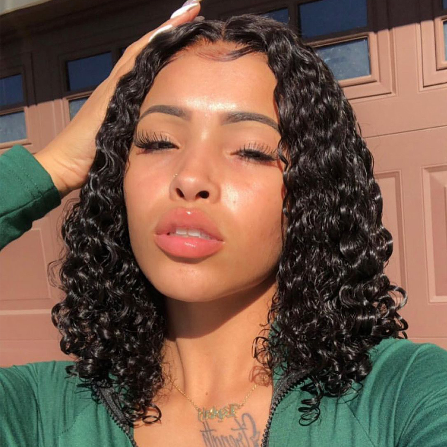 13x4 Curly lace frontal Human Hair Wigs With Baby Hairs Bleached Knots Brazilian Remy 360 Laces Front Wig Pre-Plucked 130% Density diva1