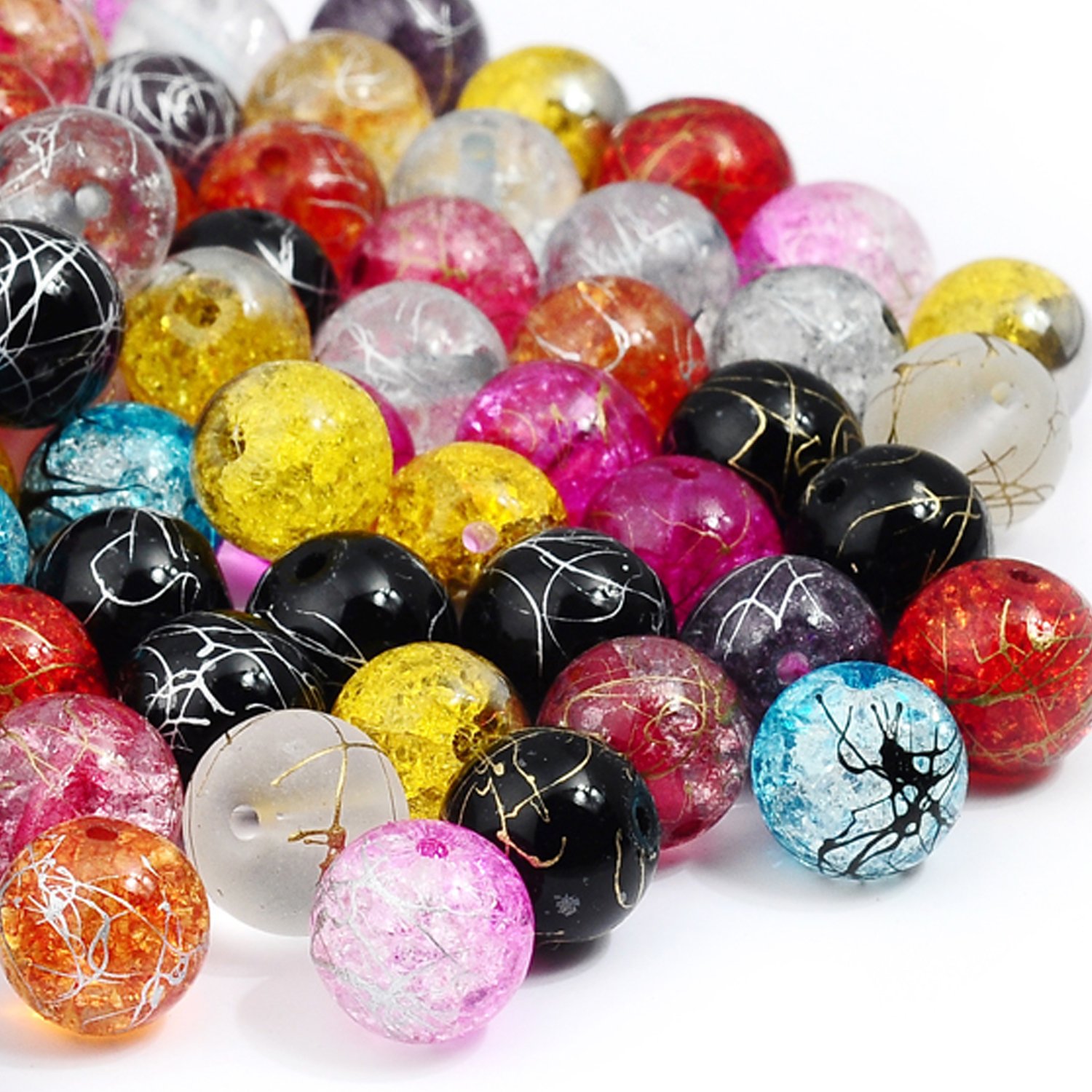Assorted Mixed Round Druk Crackle Czech Crystal Glass Beads for DIY Bracelet and Necklace Jewelry Making (100pcs)
Assorted Mixed Round Druk Crackle Czech Crystal Glass Beads for DIY Bracelet and Necklace Jewelry Making (100pcs)