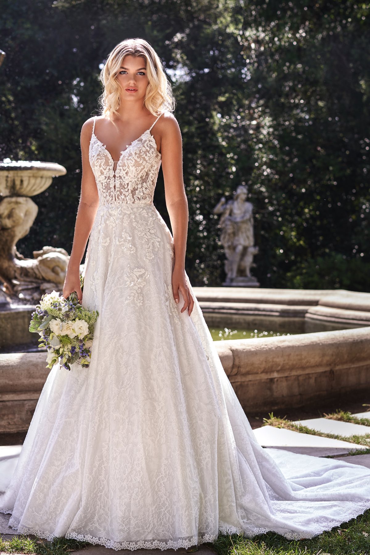 jasmine a line wedding dresses spaghetti lace sleeveless bridal gowns new fashion illusion appliques backless wedding dress