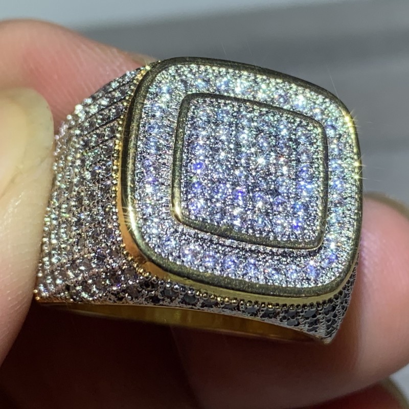 6 Style Luxury Male Jewelry 925 Stelring Silver Pave White Sapphire CZ Diamond Gemstones Wide Wedding Engagement Band Ring For Men Gift