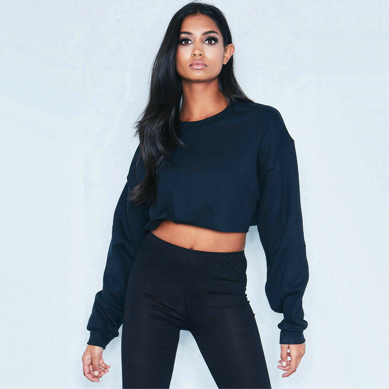 Fashion Womens Lady Casual Long Sleeve Round Neck Sweatshirt Jumper Crop Top Pullover Coat, Black
Fashion Womens Lady Casual Long Sleeve Round Neck Sweatshirt Jumper Crop Top Pullover Coat, Black