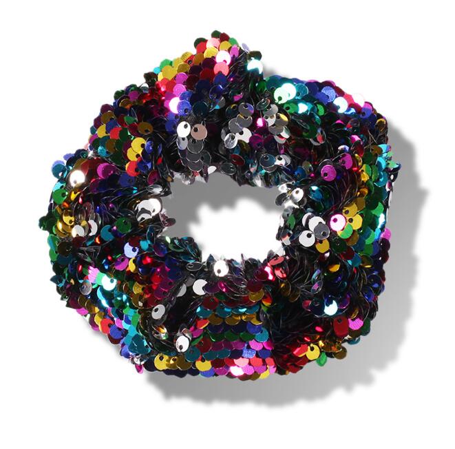Women Scrunchie Glitter Hair Ties Fashion Sequin Girls Hair Holders Rope Elastic Bands for Women Accessories