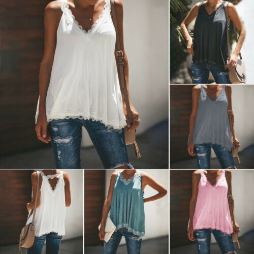 New Stylish Hot Sale Women Solid V-Neck Lace Sleeveless Loose Vest Tank Tops Lady Summer Casual Chiffon Clothing -XL, Black
New Stylish Hot Sale Women Solid V-Neck Lace Sleeveless Loose Vest Tank Tops Lady Summer Casual Chiffon Clothing -XL, Black