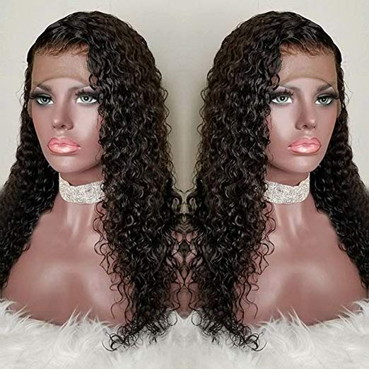 Deep wave wigs Lace Front Human Hair Wigs For Women pre plucked water wave 360 full lace wig 130% density 18inch