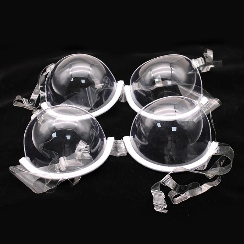 Bras Transparent Disposable Clear Push Up Bra Strap Invisible Sexy Women Underwire Ultra-thin Gathering Plastic 3/4 Cup