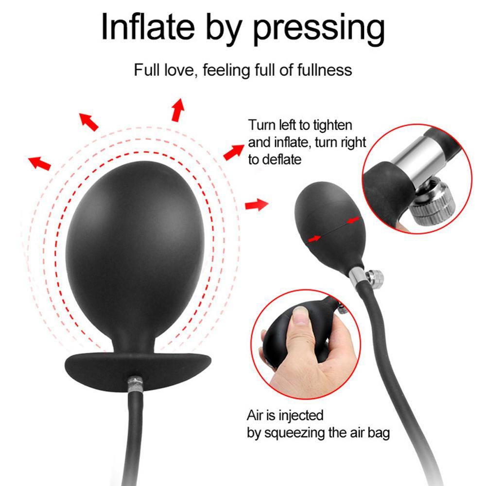 Inflatable Anal Plug Separate Pump Prostate Massager Silicone Butt Plug Anal Plug Anus Extender Sex Toys for Women Men Y200422
