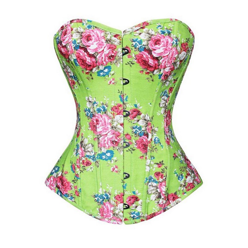 Brocade Denim Floral Padded Corset Women Sexy Cowboy Lace-up Mix Styles S-XXL Multicolor Fashion Zipper Overbust Bustier