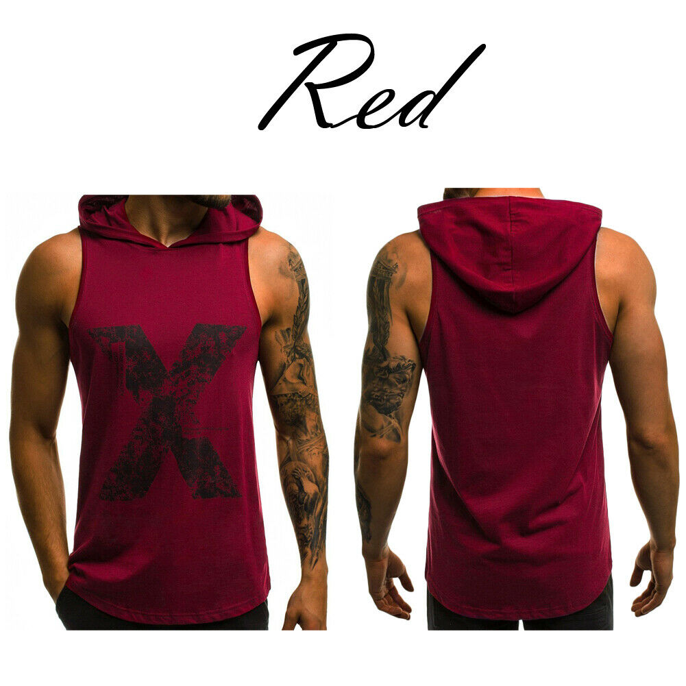Men's Workout Tanks Stringer Bodybuilding Tank Tops Fitness Singlet Sleeveless Muscle Hooded Vest Top, Red
Men's Workout Tanks Stringer Bodybuilding Tank Tops Fitness Singlet Sleeveless Muscle Hooded Vest Top, Red
