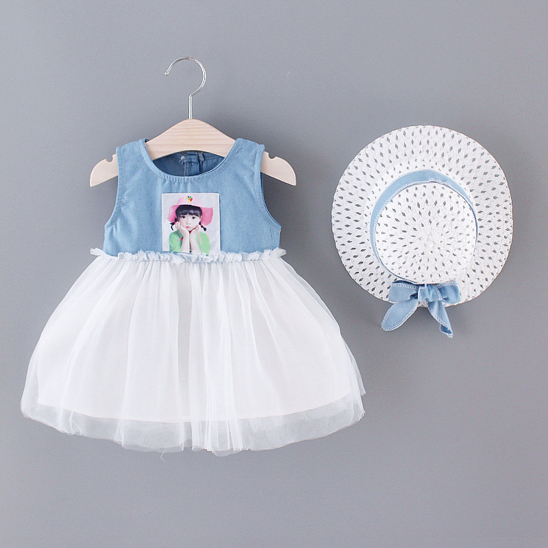 2020 New Baby Clothes Girl Summer Dresses Girls Printed Sleevelss Denim Color Block Casual Princess Dress + Sun Hat 2 Pics 0-4Y, Pk
2020 New Baby Clothes Girl Summer Dresses Girls Printed Sleevelss Denim Color Block Casual Princess Dress + Sun Hat 2 Pics 0-4Y, Pk