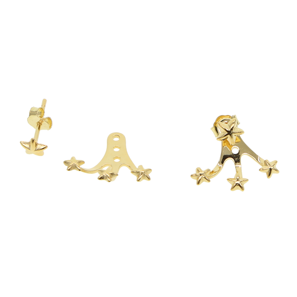 2019 summer beach sea star earring double sided jacket design 925 sterling silver simple jewelry