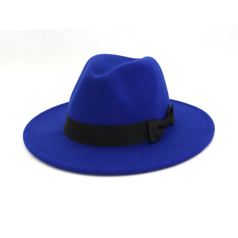 Fashion- Felt Panama Fedora Hat Bowknot Band Decorated Women Mens Wide Brim Jazz Hat Cap Trilby 12 Solid Color, Navy
Fashion- Felt Panama Fedora Hat Bowknot Band Decorated Women Mens Wide Brim Jazz Hat Cap Trilby 12 Solid Color, Navy