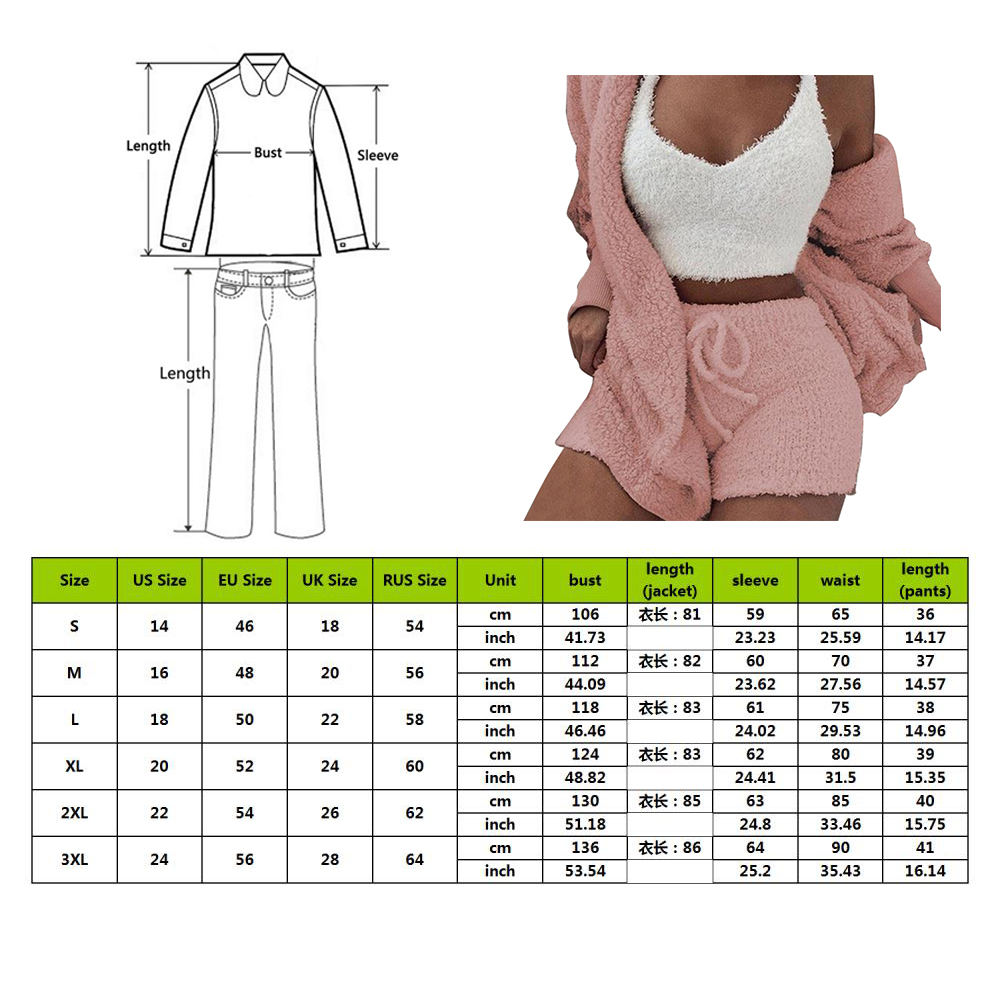 Plush Tracksuit Women 3 Pieces Set Sweatshirts Sweatpants Sweatsuit Jacket Crop Top Shorts Suit Sports Suit Jogging Femme1