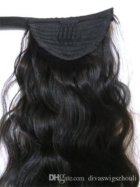 120g curly Pony tail hairpiece wrap around ponytail extension Brazilian remy HumanHair ponytail 10-16inch Clip in curly Real hair ponytail