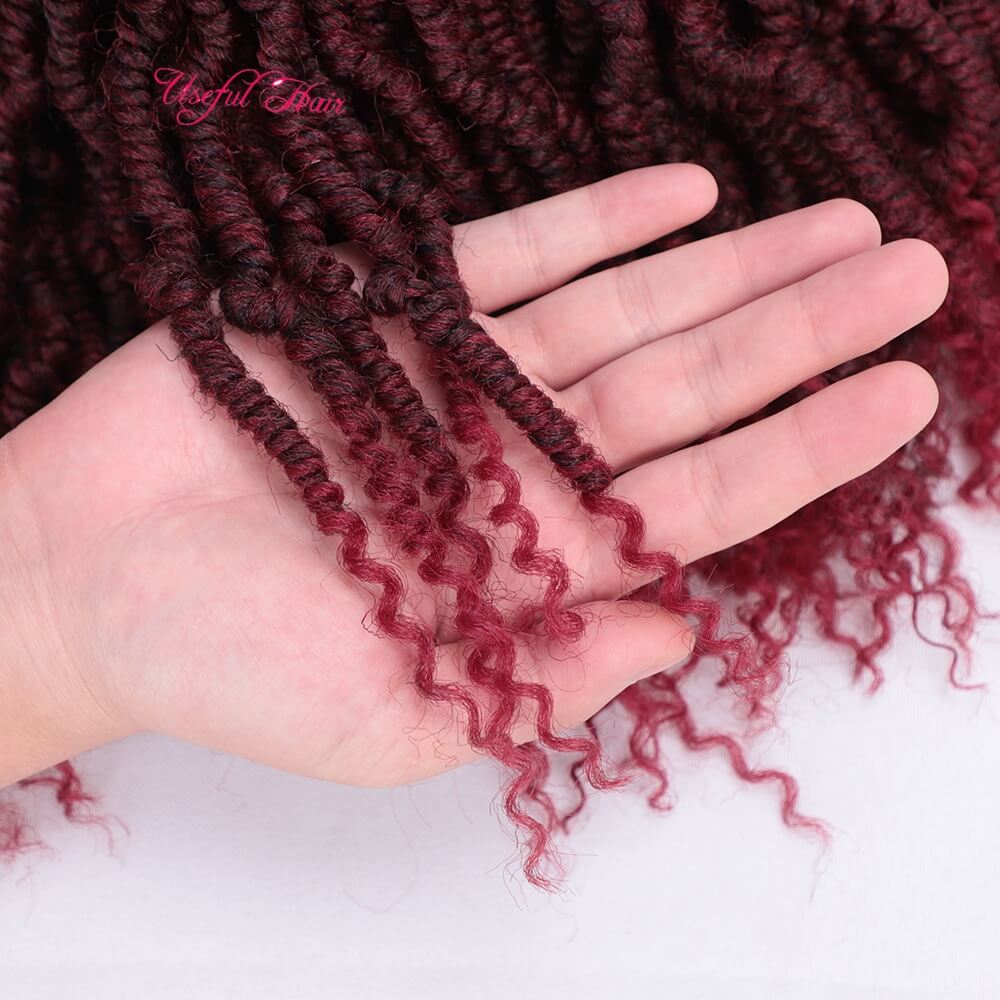 

USEFUL Passion twist crochet Dhgate synthetic hair weave 14 inch hair for passion twists curl Crochet hair extensions bulkS dreadlocks crochet braids, 1b+burgundy