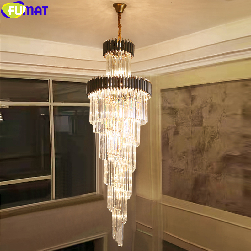 FUMAT Crystal Pendant Lamps Stairway Hanging Fixture Chandelier LED Plated Gold Black Frame Palace Home Decor Duplex Villa Light
FUMAT Crystal Pendant Lamps Stairway Hanging Fixture Chandelier LED Plated Gold Black Frame Palace Home Decor Duplex Villa Light