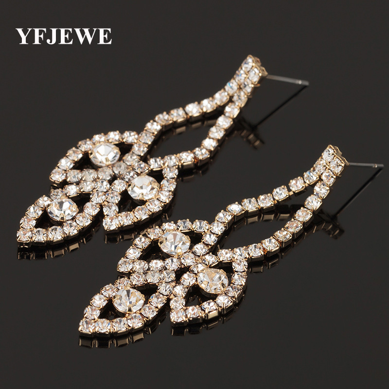 Rhinestone Ear Nail Earrings Exaggeration Bride Dress