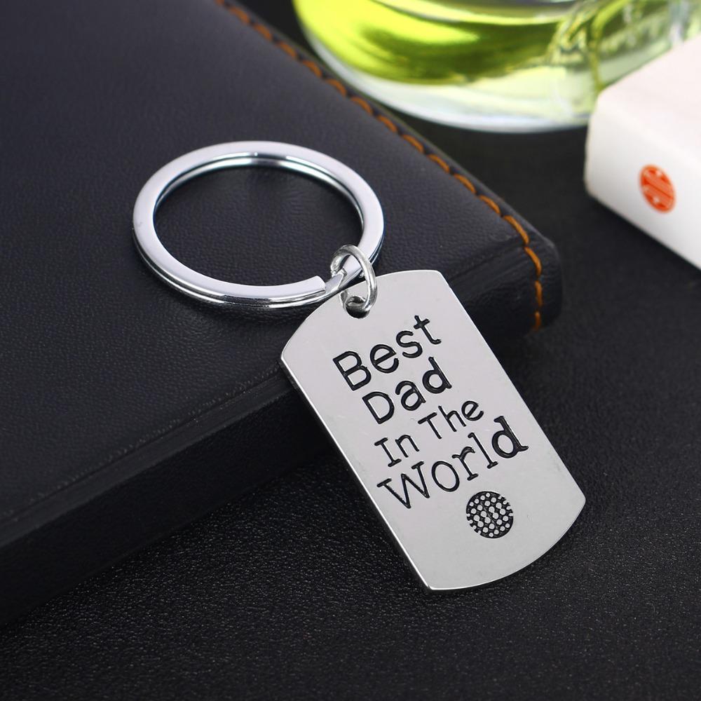 12 Pcs/Lot Best Dad In The World Charm Keychain Family Men Son Daughter Father 'S Day Gift Key Ring Papa Daddy Car Keyring Jewelry