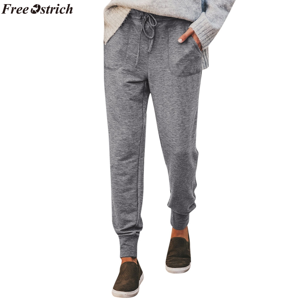 FREE OSTRICH 2019 autumn ladies elastic tie casual pants loose pockets feet trousers casual loose elastic women's sweatpants, Dark grey
FREE OSTRICH 2019 autumn ladies elastic tie casual pants loose pockets feet trousers casual loose elastic women's sweatpants, Dark grey