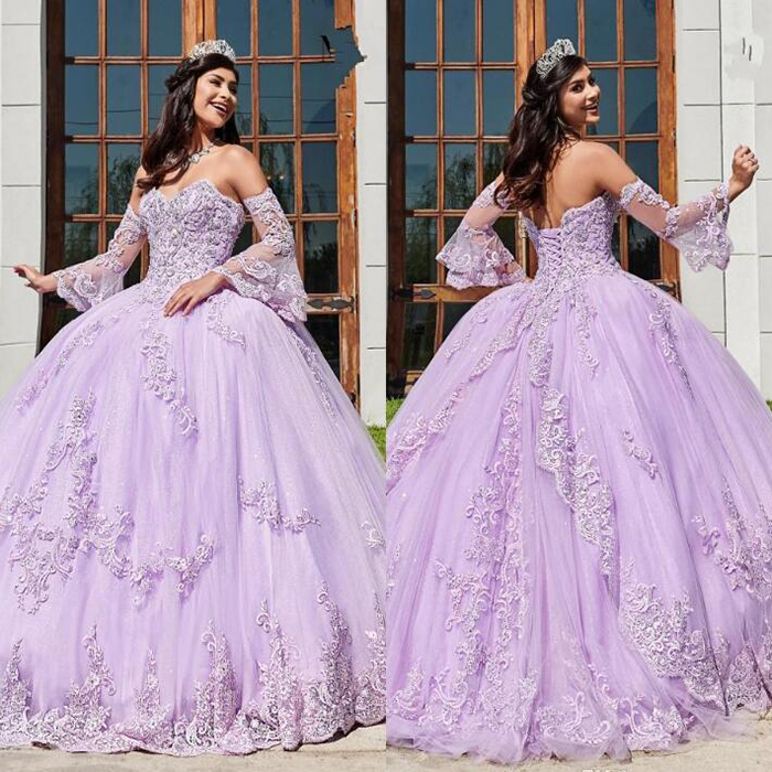 Elegant Lavender Long Sleeves Quinceanera Dresses 2020 New Lace Applique Plus Size Bride Party Wear Sweet 16 Prom Gowns, Pink
Elegant Lavender Long Sleeves Quinceanera Dresses 2020 New Lace Applique Plus Size Bride Party Wear Sweet 16 Prom Gowns, Pink