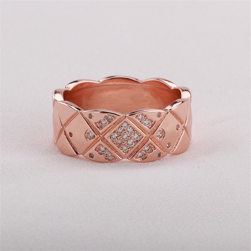Brand New Luxury Jewelry 925 Sterling Silver&Rose Gold Fill Circle Ring Pave White Sapphire CZ Diamond Women Wedding Bridal Ring Gift