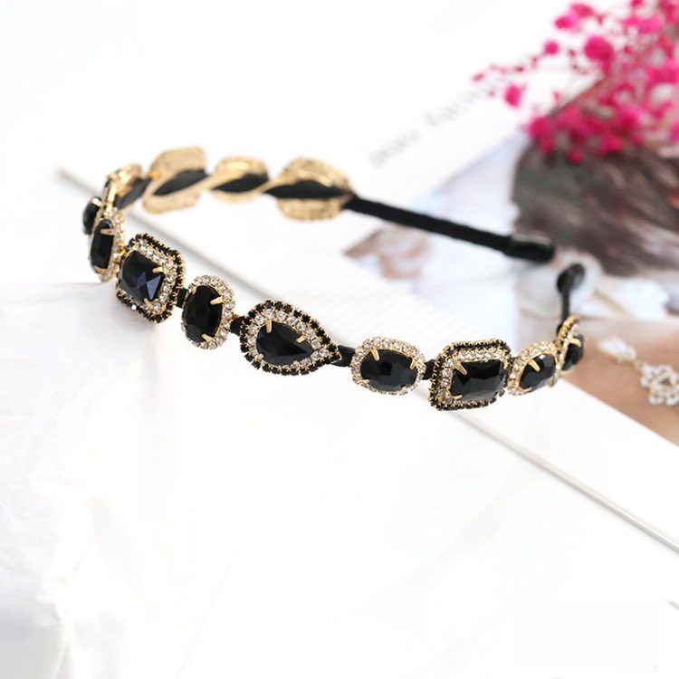 Crystal Headband For Women With Rhinestones Hairpin Colorful Diamond Hairband Japan South Korea Sweet Headwear Shiny Hair Jewelry