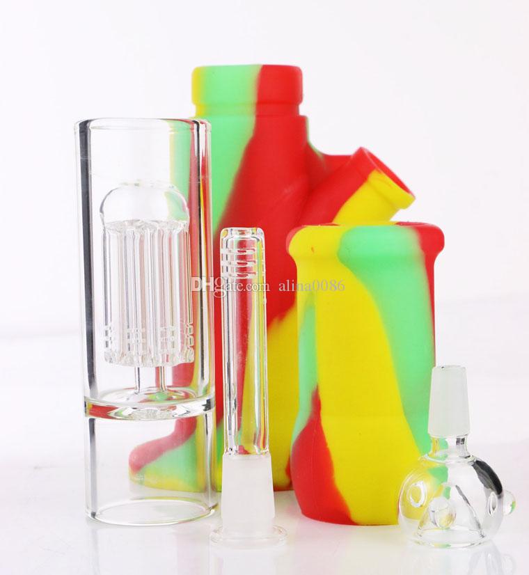 Latest Arrival Silicone Bong Hookahs 14" glass 8 arms percolator water pipes bongs pipe
Latest Arrival Silicone Bong Hookahs 14" glass 8 arms percolator water pipes bongs pipe