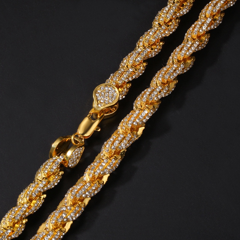 Iced Out Chains Necklaces Fashion Hip Hop Bling Chain Jewelry Men Rose Gold Silver Necklace