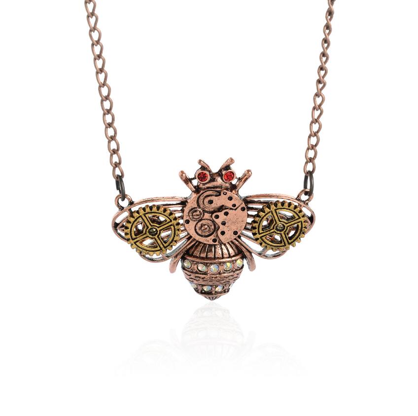 Hot Fashion Jewelry 5PCS/lot Steampunk ancient copper bee gear Pendant Necklace collar necklace sweater chain women jewelry Gift A161
Hot Fashion Jewelry 5PCS/lot Steampunk ancient copper bee gear Pendant Necklace collar necklace sweater chain women jewelry Gift A161