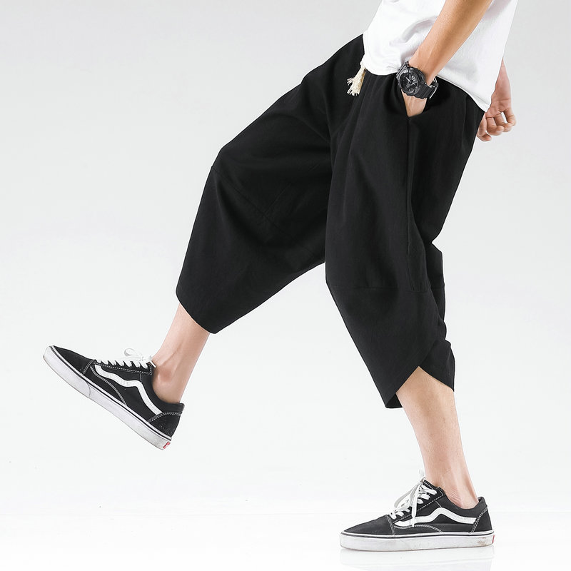 Summer Mens Cross Pants Streetwear Harem Pants Male Loose Chinese Style High Quality Men Casual Fashionable Large Size 5XL