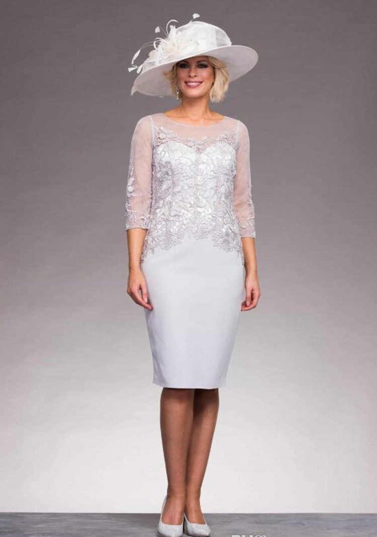 Designed Mother of the Bride Suits Plus Size Outfit Jacket Knee Length Formal Evening Gowns Party Prom Wear Lace Wedding Guest Dress