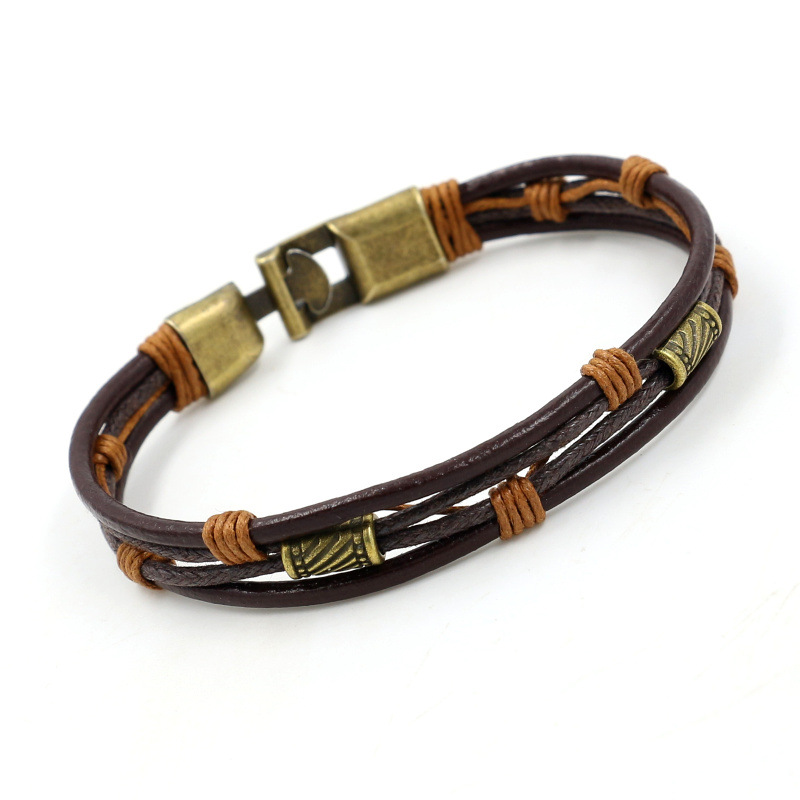 Wholesale- Leather Bracelets Fashion Multi-Layer Genuine Leather Man Bracelets Casual/Sporty Alloy Hook Chain Men Jewelry
Wholesale- Leather Bracelets Fashion Multi-Layer Genuine Leather Man Bracelets Casual/Sporty Alloy Hook Chain Men Jewelry