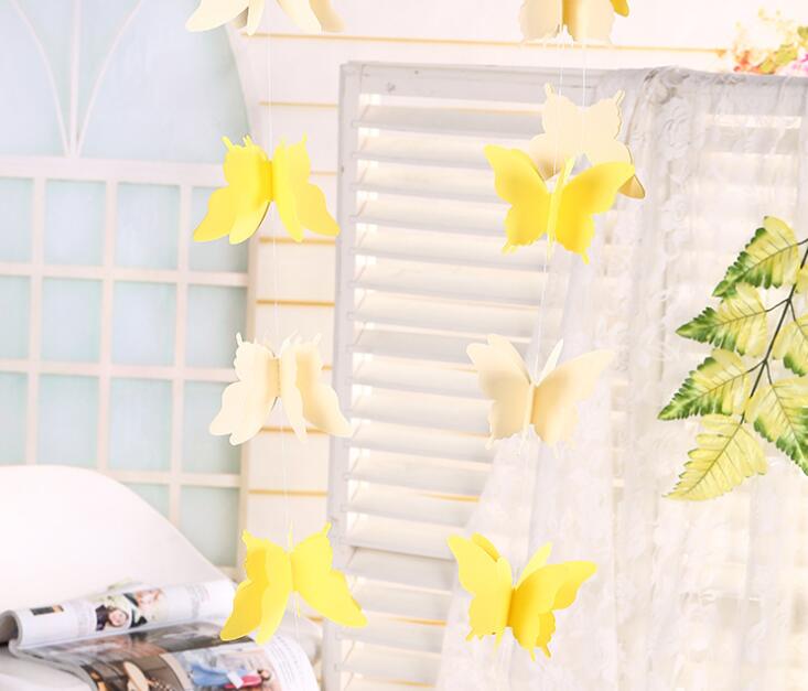 Butterfly paper pulled flower decoration wedding navidad party backdrops baby shower birthday Party & festival DIY decoration