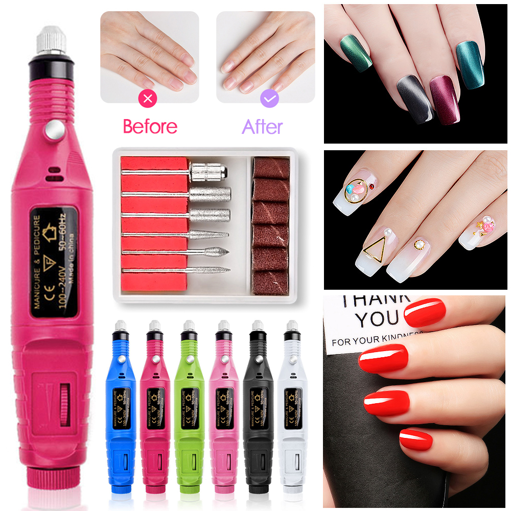 EU US plug 1 set professional electric nail boring machine manicure machine nail file drill tool new pedicure tool