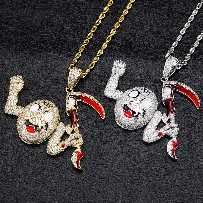 Cubic Zirconia Paved Bling Iced Out Personality Grim Reaper Death Scythe Pendants Necklace for Men Hip Hop Rapper Jewelry
Cubic Zirconia Paved Bling Iced Out Personality Grim Reaper Death Scythe Pendants Necklace for Men Hip Hop Rapper Jewelry