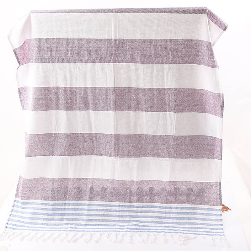 Striped Cotton Turkish Bath Towel with Tassels Travel Camping Bath Sauna Beach Gym Pool Blanket Drape