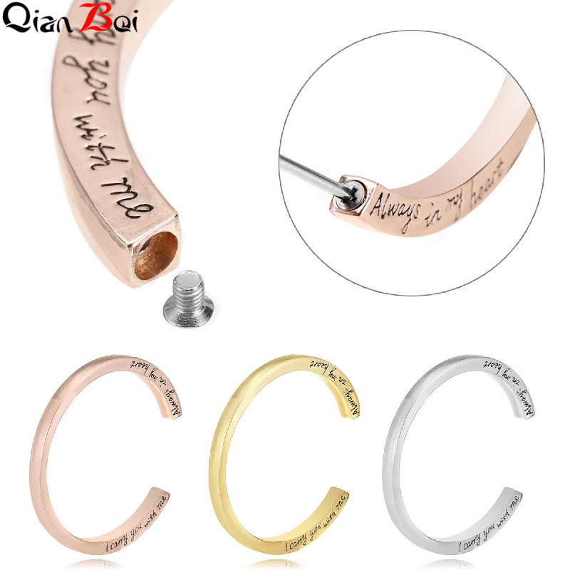 QianBei Charming Opening Ash Bangles Shellhard Stainless Steel Engraved Memorial Urn Bangle Bracelet For Women
QianBei Charming Opening Ash Bangles Shellhard Stainless Steel Engraved Memorial Urn Bangle Bracelet For Women