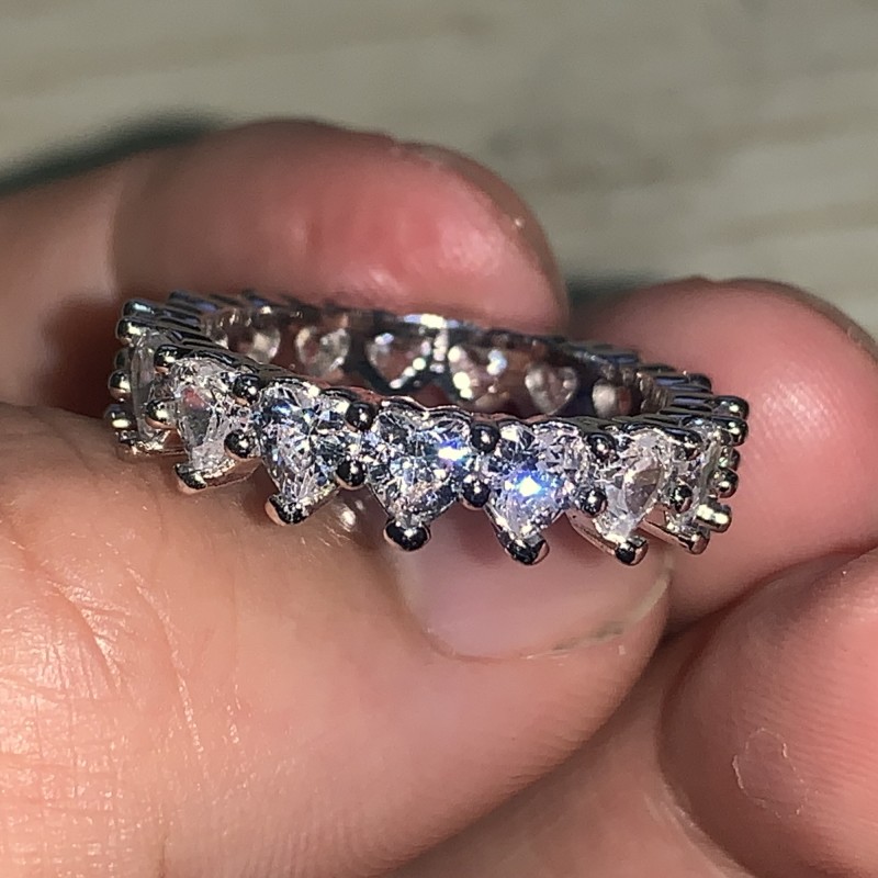 2020 New Arrival Ins Top Selling Vintage Jewelry Couple Rings 925 Sterling Silver Pear Cut White Topaz CZ Diamond Women Wedding Bridal Ring