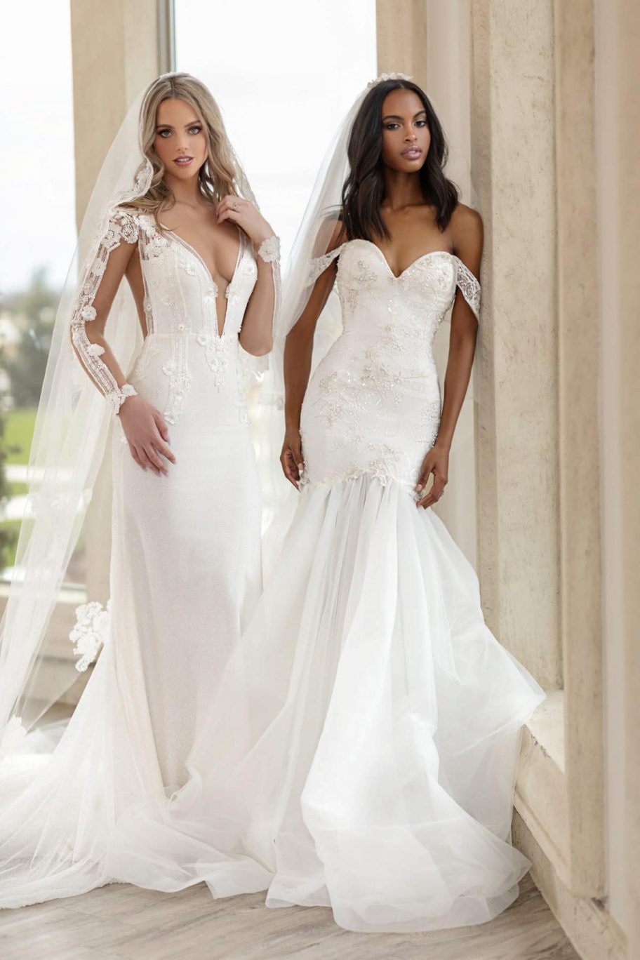 Naama & Anat Mermaid Wedding Dresses Off The Shoulder Satin Appliques Beads Beach Wedding Dress Sweep Train Country Bridal Gowns