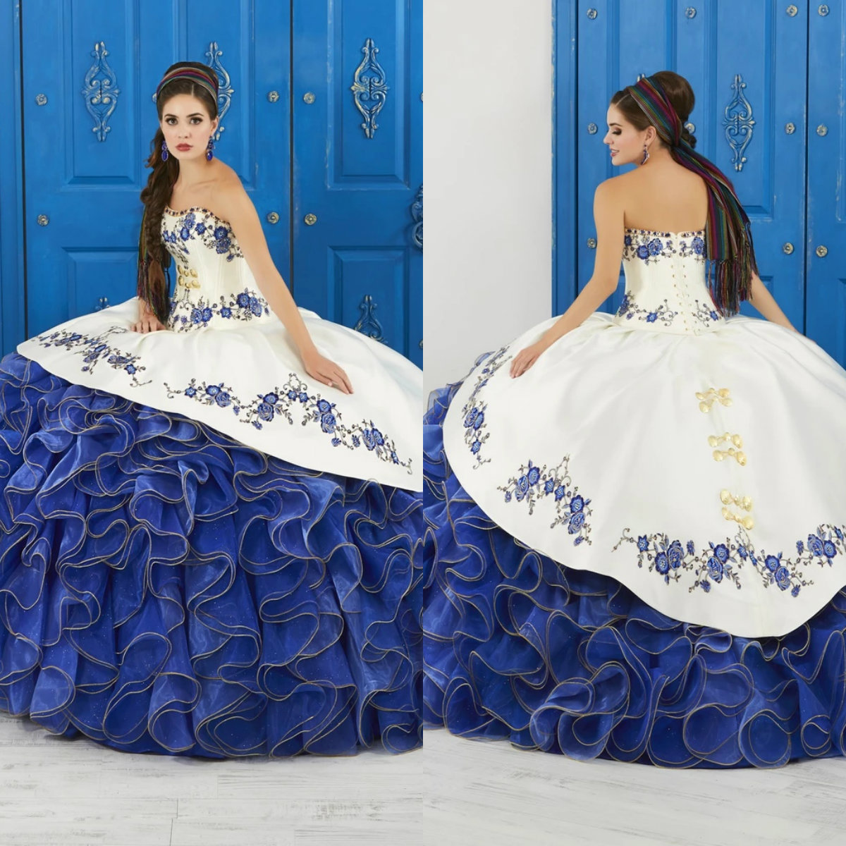 Ruffled Floral Charro Quinceanera Dresses 2020 Strapless Puffy Skirt Lace Embroidery Princess Sweety 16 Girls Masquerade Prom Dress Beads, White
Ruffled Floral Charro Quinceanera Dresses 2020 Strapless Puffy Skirt Lace Embroidery Princess Sweety 16 Girls Masquerade Prom Dress Beads, White