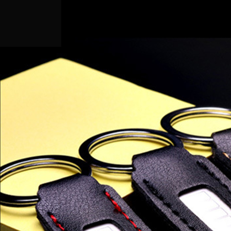 Car Key Chains Phone Number Card PU Leather Keychain Pendant For Men Women Gifts